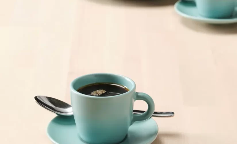 ست 4 عددی فنجان و نعلبکی فیروزه‌ای مات/روشن ایکیا مدل FÄRGKLAR