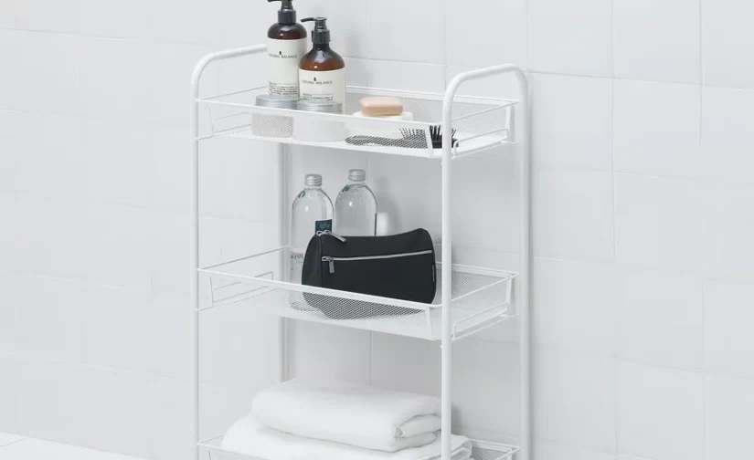 ترولی سفید سایز ۲۶x۴۸x۷۷ ایکیا مدل HORNAVAN