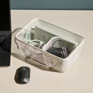 سبد نگهداری غذا با درب فلز مربعی/ بامبوی سفید ایکیا مدل IKEA 365+