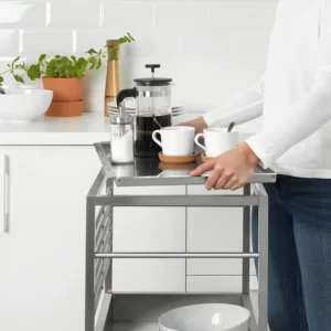ترولی آشپزخانه استیل ضد زنگ سایز 60x40 ایکیا مدل KUNGSFORS
