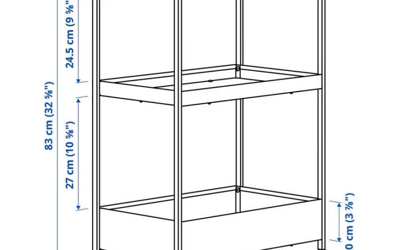 ترولی بژ سایز ۵۰.۵x۳۰x۸۳ ایکیا مدل NISSAFORS