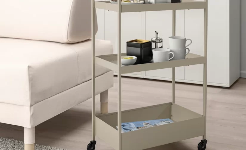 ترولی بژ سایز ۵۰.۵x۳۰x۸۳ ایکیا مدل NISSAFORS