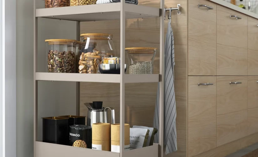 ترولی بژ سایز ۵۰.۵x۳۰x۸۳ ایکیا مدل NISSAFORS