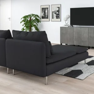 مبل راحتی چهار نفره با کاناپه راحتی و میز عسلی تاشو/ خاکستری تیره ایکیا مدل SÖDERHAMN
