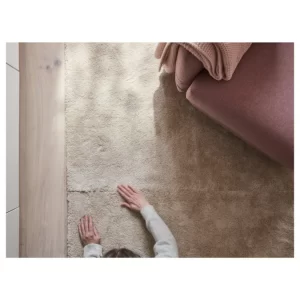 فرش پرز کوتاه سفید مایل به کرم سایز ۱۳۳x۱۹۵ ایکیا مدل STOENSE