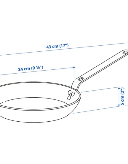 ماهیتابه فولاد کربنی سایز 24 ایکیا مدل VARDAGEN