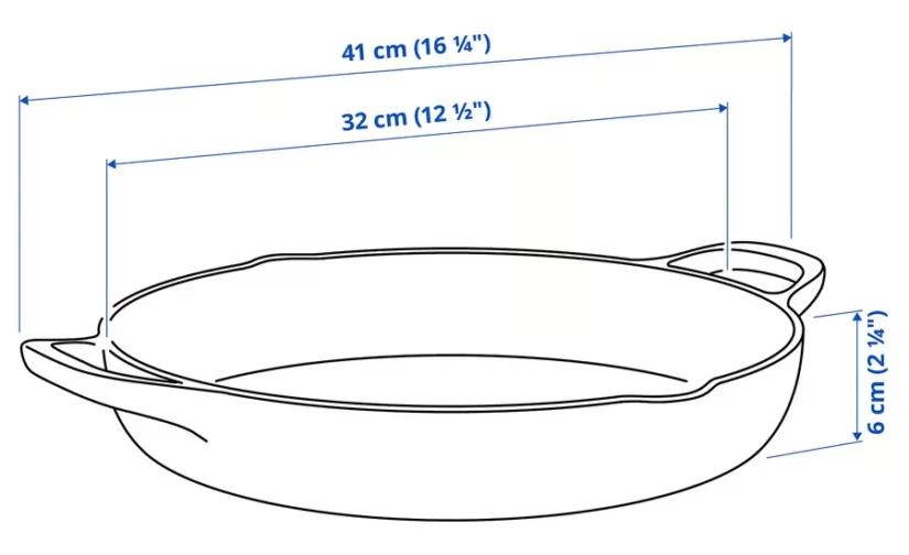 ماهیتابه چدنی سایز ۳۲ سانتیمتر ایکیا مدل VARDAGEN