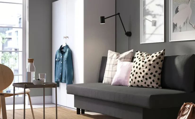 مبل تختخواب شو سه نفره، کنیسا، خاکستری تیره ایکیا مدل ÄLVDALEN