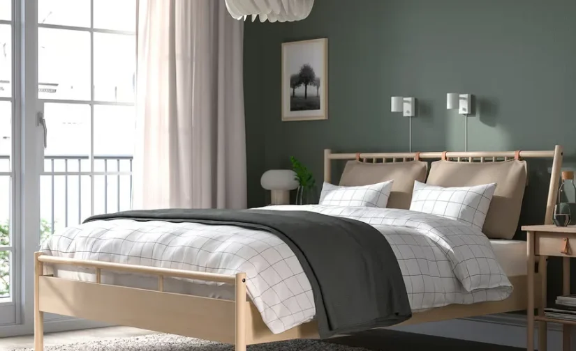 قاب تخت روکش توس سایز ۱۶۰x۲۰۰ ایکیا مدل BJÖRKSNÄS