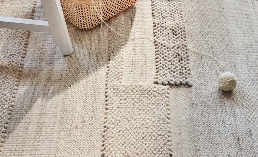 فرش دستباف کم پرز بژ سایز ۱۷۰x۲۴۰ ایکیا مدل BRÖNDEN