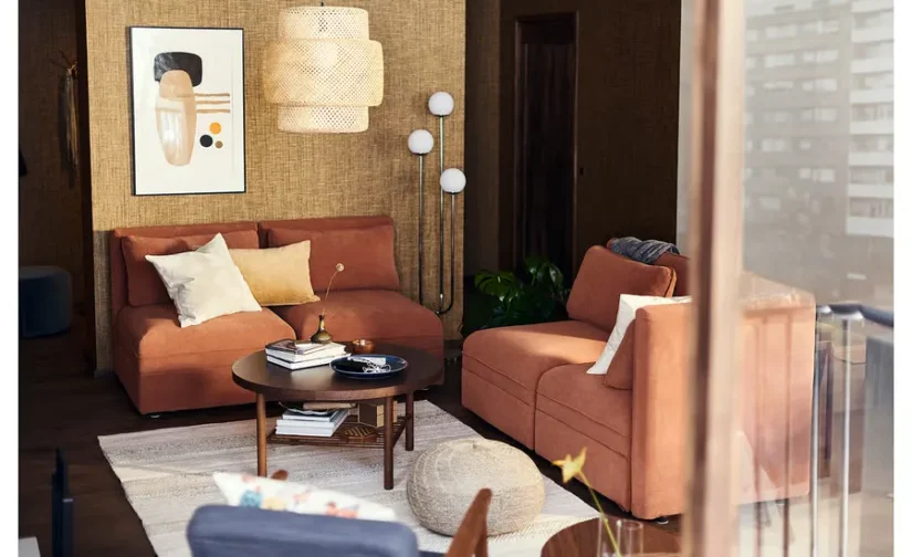 فرش دستباف کم پرز بژ سایز ۱۷۰x۲۴۰ ایکیا مدل BRÖNDEN