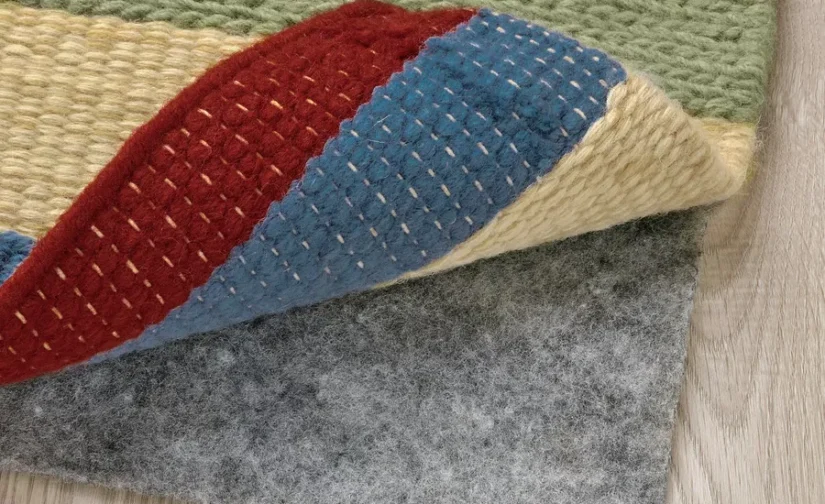 فرش کم پرز دستباف چند رنگ/قرمز سایز ۱۷۰x۲۴۰ ایکیا مدل BRÖNDEN