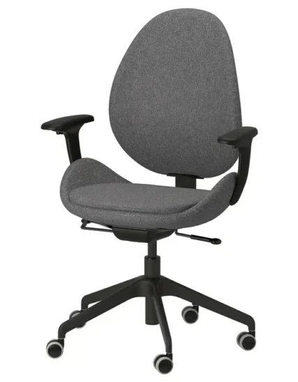 صندلی اداری دسته‌دار رنگ خاکستری تیره/مشکی ایکیا مدل HATTEFJÄLL