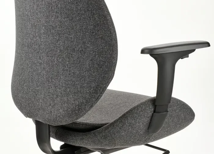 صندلی اداری دسته‌دار رنگ خاکستری تیره/مشکی ایکیا مدل HATTEFJÄLL