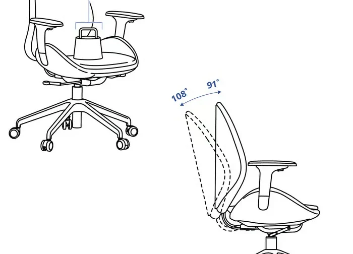 صندلی اداری دسته‌دار رنگ خاکستری تیره/مشکی ایکیا مدل HATTEFJÄLL