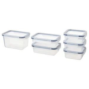 مجموعه 6 عددی ظرف غذا با درب پلاستیکی ایکیا مدل IKEA 365+