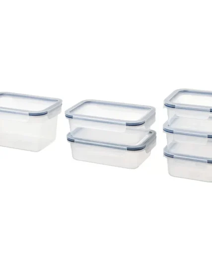 مجموعه 6 عددی ظرف غذا با درب پلاستیکی ایکیا مدل IKEA 365+