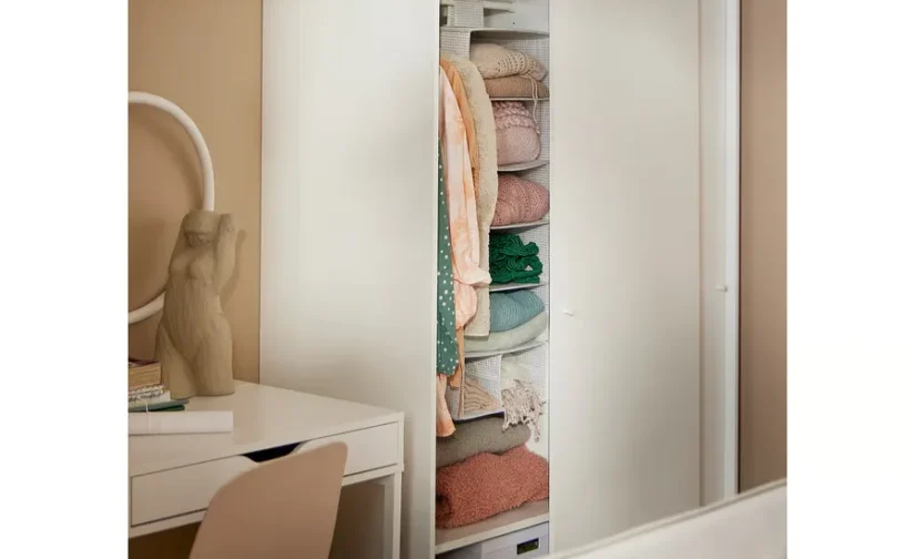 کمد لباس با درهای کشویی سفید سایز ۱۱۷x۱۷۶ ایکیا مدل KLEPPSTAD