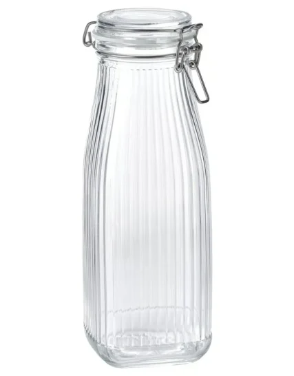 بطری شیشه ای با درب شیشه شفاف ۱ لیتری ایکیا مدل KÖSSEBÄR