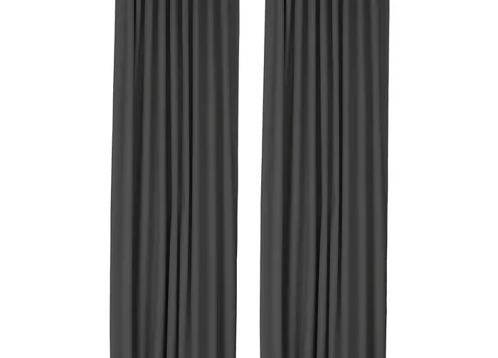 جفت پرده‌های جلو بسته خاکستری تیره/با نوار تزئینی سایز ۱۴۵x۳۰۰ ایکیا مدل KORGMOTT