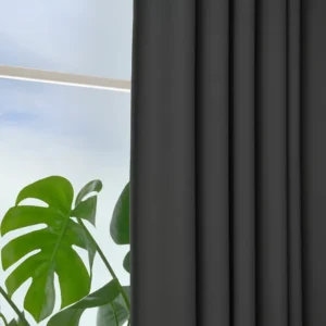جفت پرده‌های جلو بسته خاکستری تیره/با نوار تزئینی سایز ۱۴۵x۳۰۰ ایکیا مدل KORGMOTT