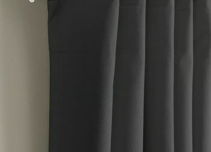 جفت پرده‌های جلو بسته خاکستری تیره/با نوار تزئینی سایز ۱۴۵x۳۰۰ ایکیا مدل KORGMOTT