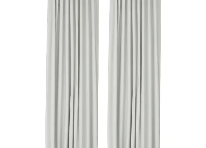 جفت پرده‌های جلو بسته سفید/با نوار تزئینی سایز ۱۴۵x۳۰۰ ایکیا مدل KORGMOTT