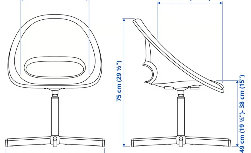 صندلی تحریر کودک با روکش سفید/فیروزه‌ای ایکیا مدل LOBERGET / SIBBEN
