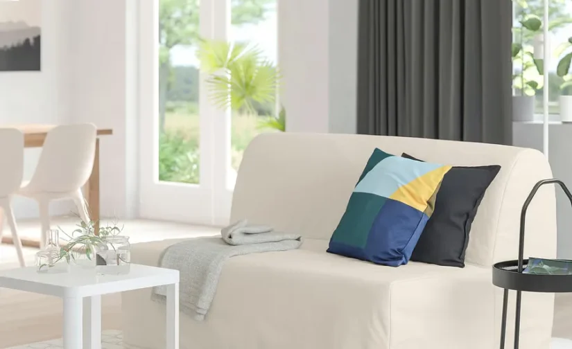 مبل تختخواب شو 2نفره رانستا طبیعی ایکیا مدل LYCKSELE LÖVÅS