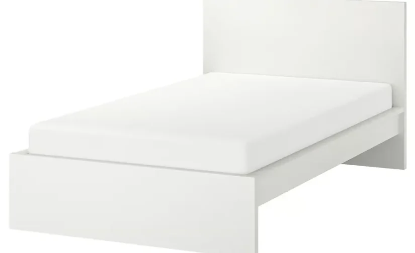 قاب تخت بلند سفید/لوری سایز ۱۲۰x۲۰۰ ایکیا مدل MALM