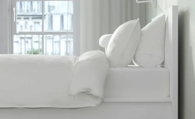 قاب تخت بلند سفید/لوری سایز ۱۲۰x۲۰۰ ایکیا مدل MALM