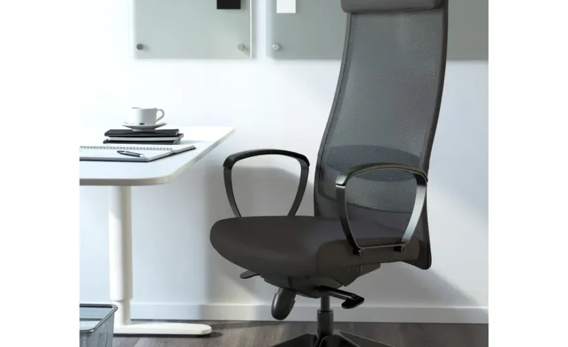 صندلی اداری ویسل خاکستری تیره متوسط ایکیا مدل MARKUS