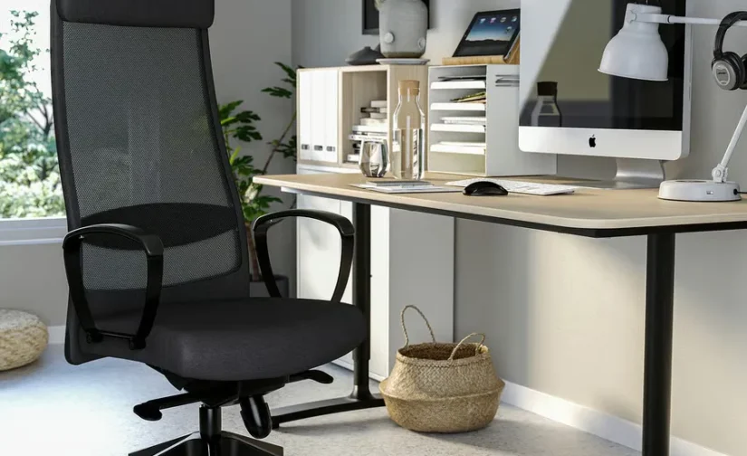 صندلی اداری ویسل خاکستری تیره متوسط ایکیا مدل MARKUS