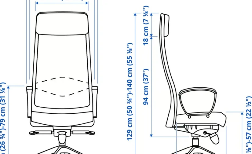 صندلی اداری ویسل خاکستری تیره متوسط ایکیا مدل MARKUS