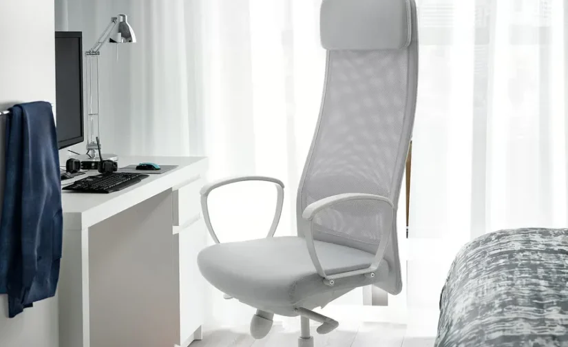 صندلی اداری ویسل خاکستری روشن متوسط ایکیا مدل MARKUS