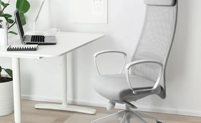 صندلی اداری ویسل خاکستری روشن متوسط ایکیا مدل MARKUS