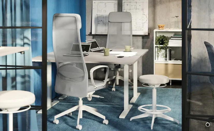 صندلی اداری ویسل خاکستری روشن متوسط ایکیا مدل MARKUS