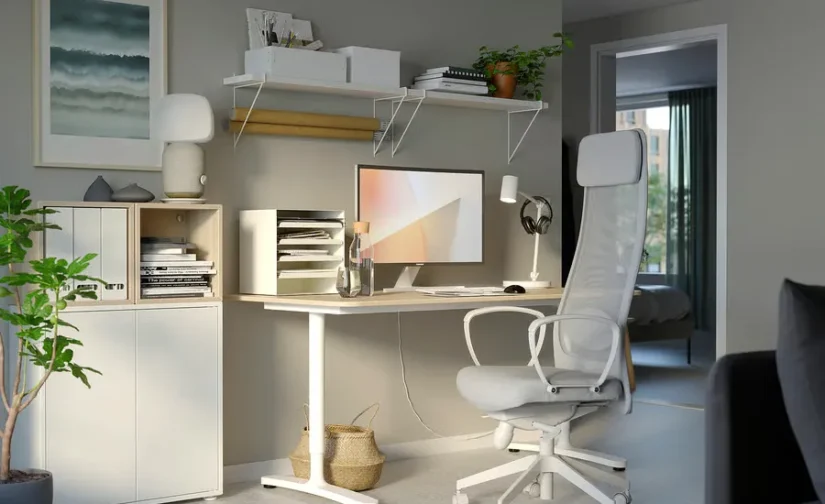 صندلی اداری ویسل خاکستری روشن متوسط ایکیا مدل MARKUS