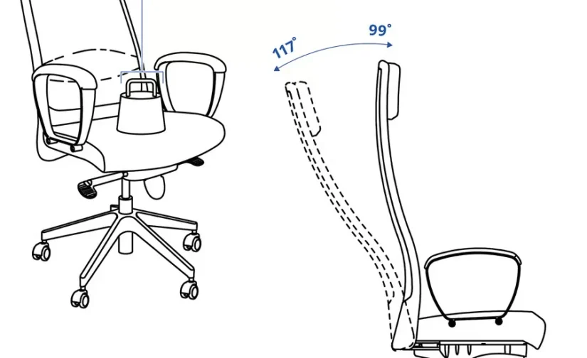 صندلی اداری ویسل خاکستری روشن متوسط ایکیا مدل MARKUS