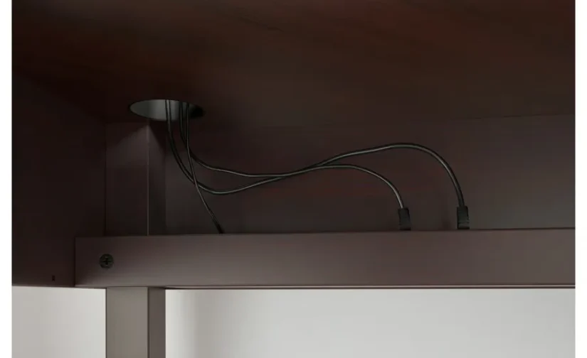 میز کار گوشه‌ای مشکی/قهوه ای سایز ۱۰۰x۱۴۲ ایکیا مدل MICKE