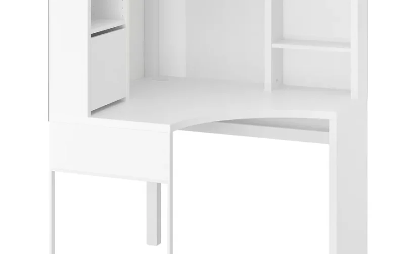 میز کار گوشهای سفید سایز ۱۰۰x۱۴۲ ایکیا مدل MICKE