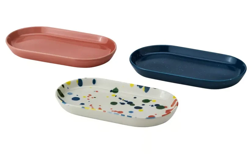 پک 3 عددی بشقاب سرو طرحهای ترکیبی سایز ۲۰x۱۱ ایکیا مدل RÖDSNULTRA