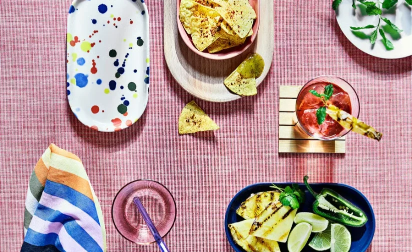 پک 3 عددی بشقاب سرو طرحهای ترکیبی سایز ۲۰x۱۱ ایکیا مدل RÖDSNULTRA