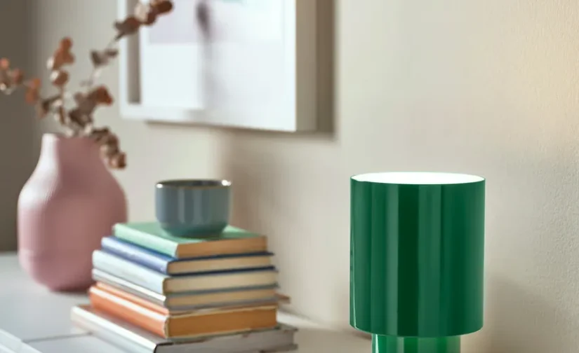 چراغ رومیزی سبز/قابل تنظیم نور ۲۲ سانتی‌متر ایکیا مدل SPETSBOJ