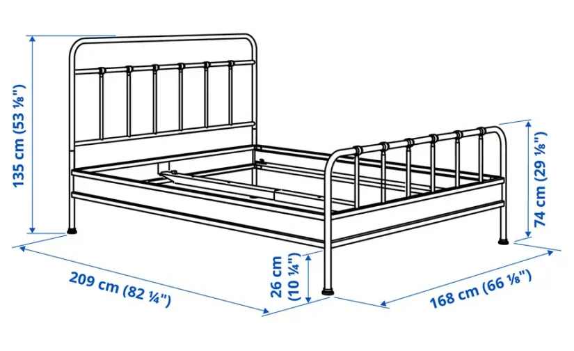 قاب تخت سفید/لوری سایز ۱۶۰x۲۰۰ ایکیا مدل STJÄRNÖ