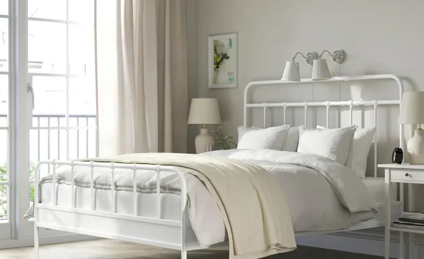 قاب تخت سفید/لوری سایز ۱۶۰x۲۰۰ ایکیا مدل STJÄRNÖ