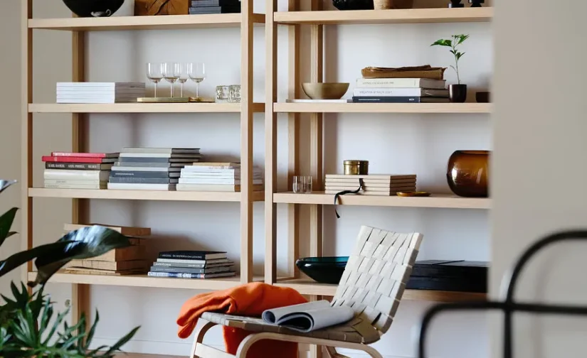 قفسه بندی روکش بلوط سایز ۱۲۰x۴۰x۱۸۸ ایکیا مدل STOCKHOLM 2025