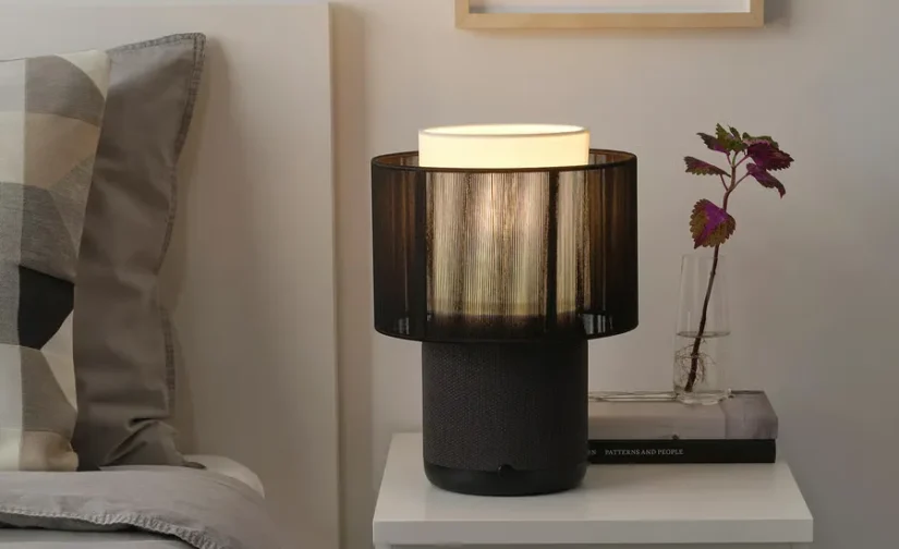 پایه چراغ بلندگو با وای فای مشکی/هوشمند ایکیا مدل SYMFONISK