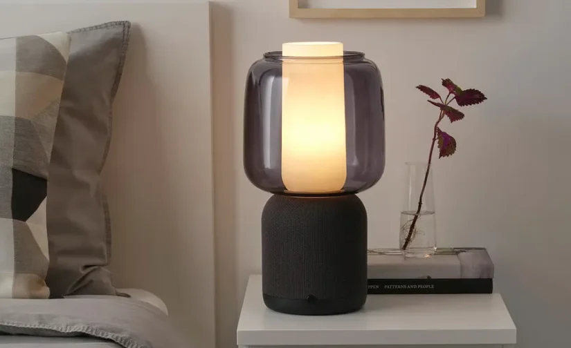 پایه چراغ بلندگو با وای فای مشکی/هوشمند ایکیا مدل SYMFONISK