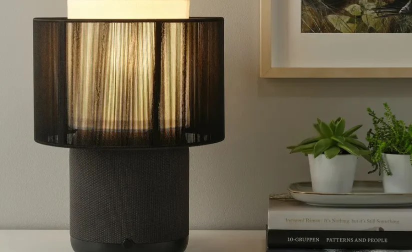 پایه چراغ بلندگو با وای فای مشکی/هوشمند ایکیا مدل SYMFONISK